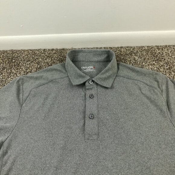 UNTUCKit Polo Shirt Performance Stretch Preppy Heather Gray Mens Large - Picture 1 of 8